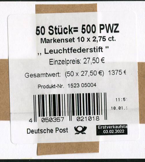 bu_fb117_Label_Leipzig.jpg_1 FB 117 Verpackungslabel 1, 2,75 ct , Falsche Wertangabe
