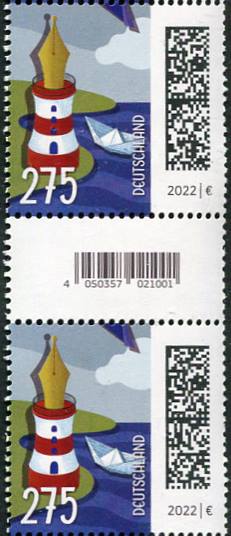 2,75€, Mi. Nr. 3657 **, SZ2 mit 1 stelliger Nr. ungerade, EAN Code