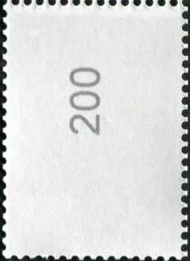 2.70€, Mi.Nr.3475II  ** 200er Rolle, Einzelmarke RA 1 ohne EAN Code C , Nr. Type 3