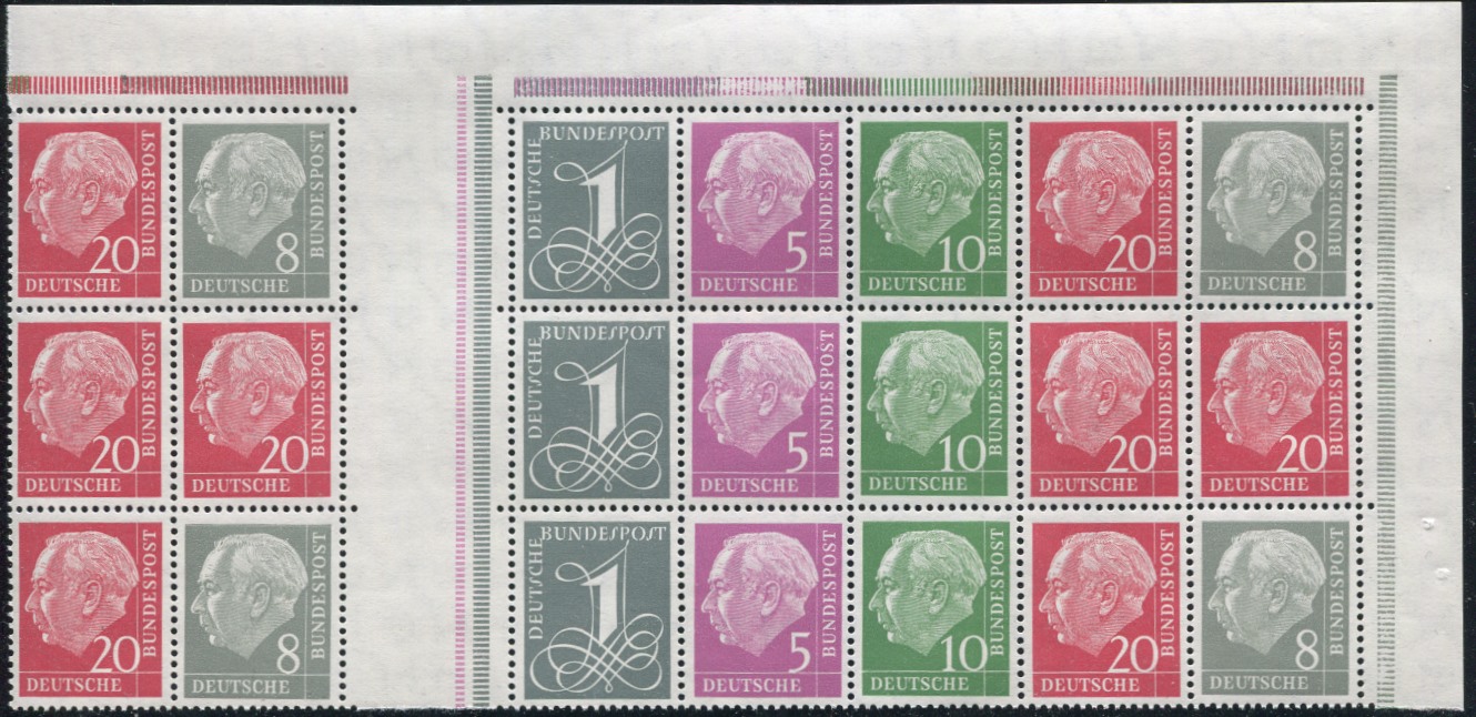 H-Blatt ER 8yII ** RLV III + WZ15a IV+ WZ16a IV, rechts oben 24er Block