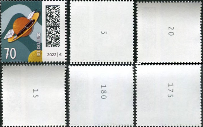 0,70€, Mi.Nr.3670 I **, Einzelmarke mit 1 stelliger Nr.