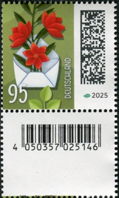 0,95€, Mi.Nr.3898 **  SZ1 mit 1 stelliger Nr. 5, EAN Code