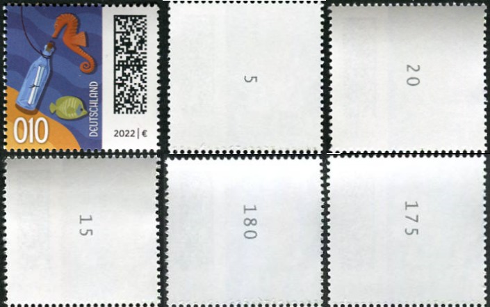 0,10€, Mi.Nr.3723 IIF ** 200er Rolle Einzelmarke mit 1stelliger Nr.