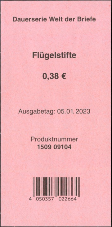 38Cent Welt der Briefe Zwischenblatt, Bundesdruckerei ( BDB )
