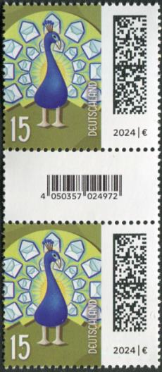 0,15€, Mi.Nr.3843 ** ,SZ2 mit 1 stelliger Nr. ungerade, EAN Code