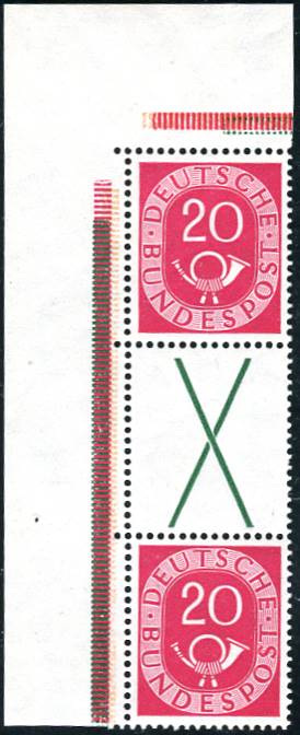 Bund ZDR S6 ** ER oben links mit Falz im OR