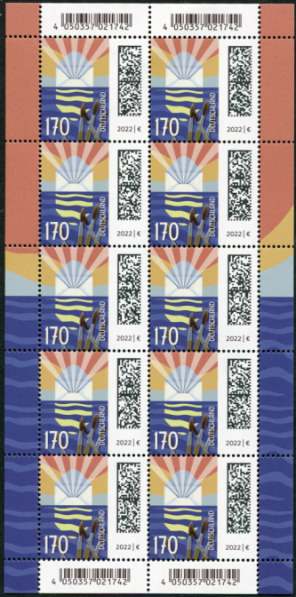 170_bu_3695_bo_kompl.jpg 170Cent Welt der Briefe 10er Bogen, Druck Royal Johan Enschedé ( RJE )
