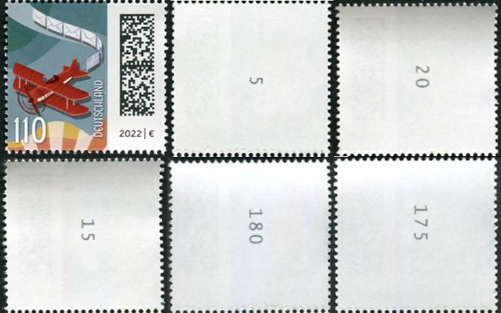 1,10€, Mi.Nr.3671 I **, Einzelmarke mit 2 stelliger Nr. gerade