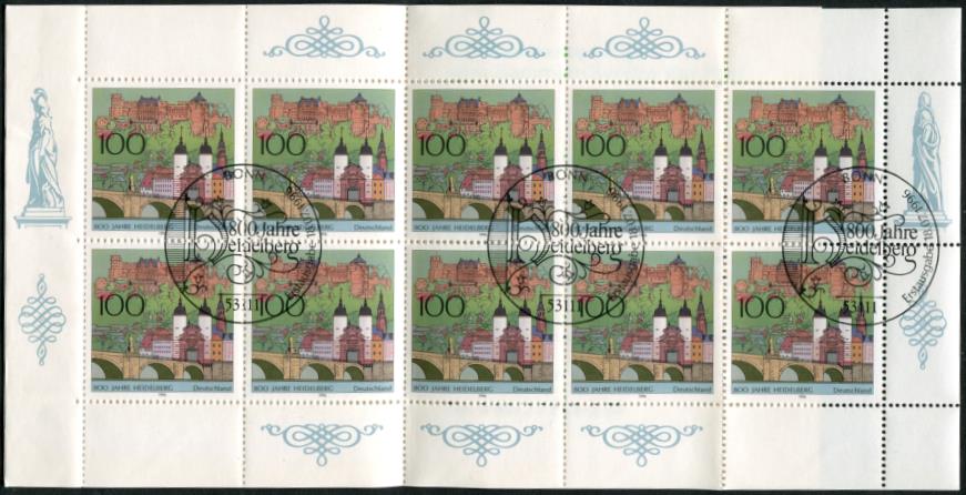 MH 33 Ersttagsstempel Bonn. durchgezähnt MH 33 Ersttagsstempel Bonn. durchgezähnt